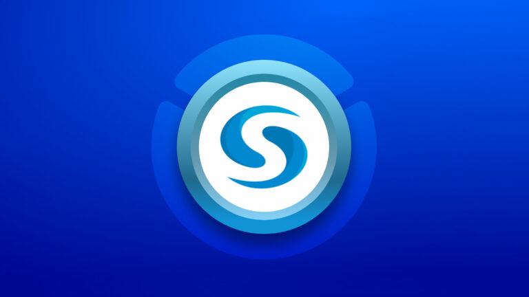 Fundo azul, logotipo da criptomoeda syscoin - O que é Syscoin?